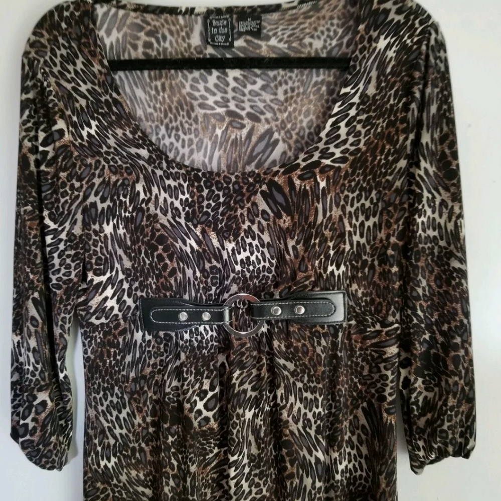 Suzie in the city dress Medium Leopard print empir